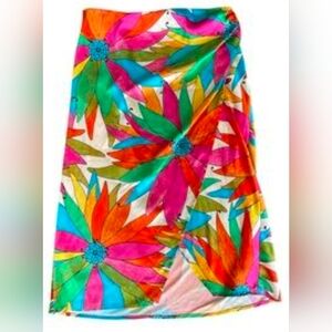 Rachel Zoe Tropical Faux Wrap Skirt Size medium